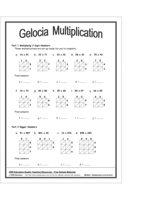 Multiplication and Division
