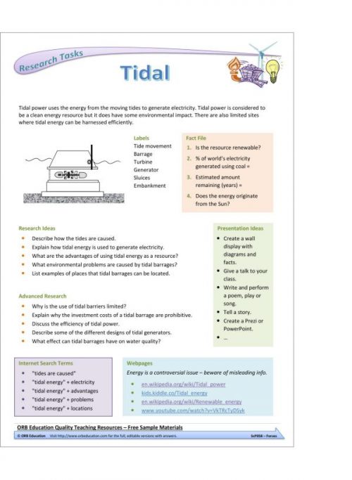 Energy Resources (Yrs 7-8 Science Grab Bags)