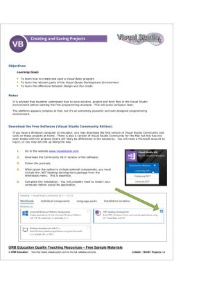 VB.NET Projects 1-3 (Visual Studio)