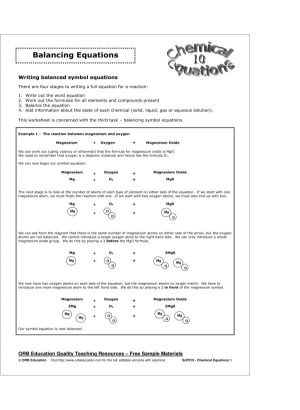 Chemical Equations 1