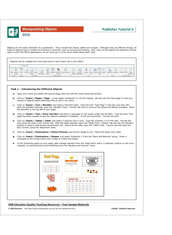 Publisher Tutorial 365