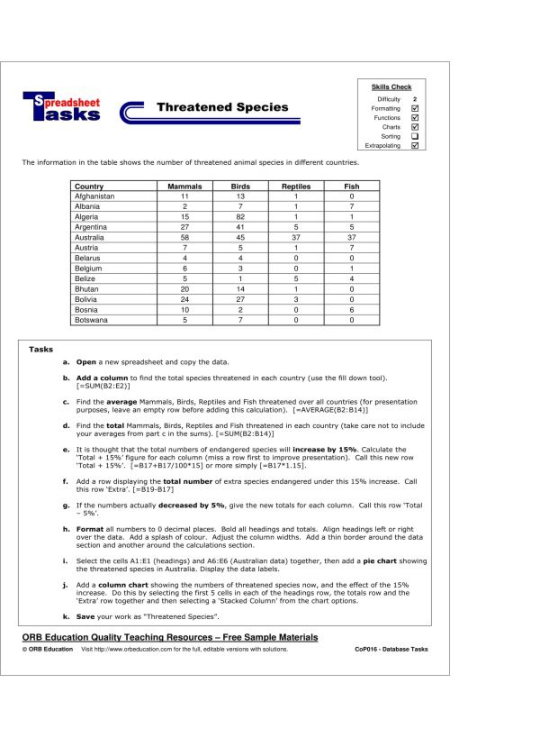 Spreadsheets / Databases and Tasks - Image 2