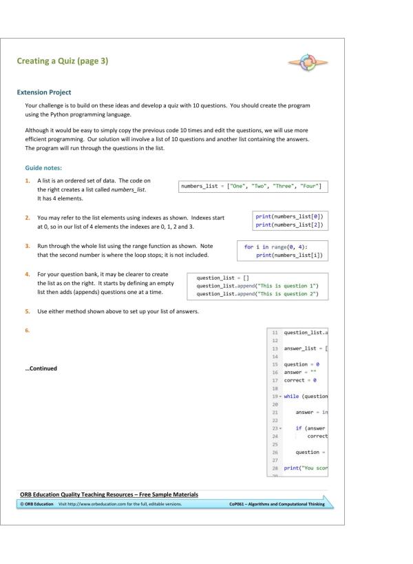 Algorithms and Computational Thinking 2024 (Yrs 7-8) - Image 8