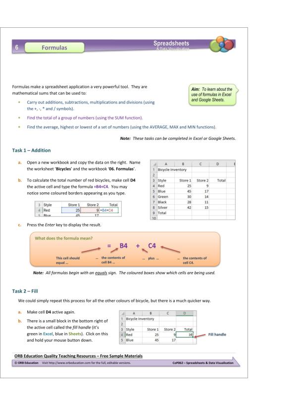 Spreadsheets and Data Visualisation 2024 (Yrs 7-8) - Image 4