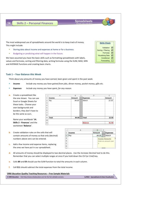 Spreadsheets and Data Visualisation 2024 (Yrs 7-8) - Image 6