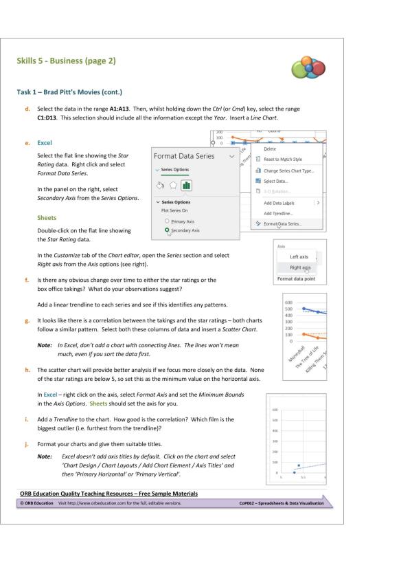 Spreadsheets and Data Visualisation 2024 (Yrs 7-8) - Image 8