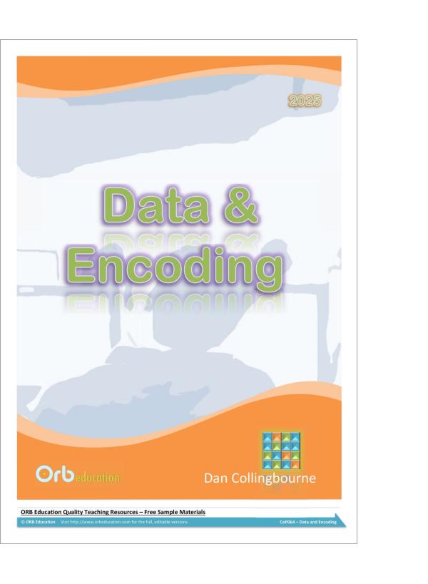 Data and Encoding 2025 (Yrs 7-8)