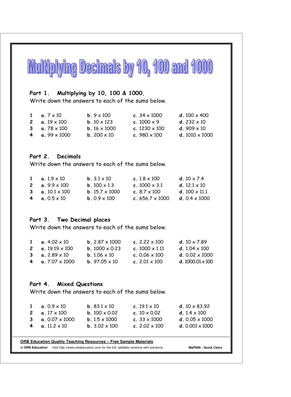 Quick Calcs