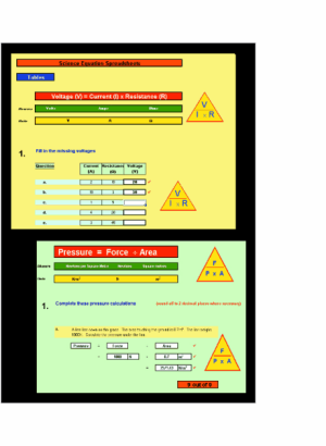 Equation Spreadsheets